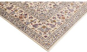 Tappeto Kashan Medaglione Floreale Avorio Blu Scuro 194x300 Cm