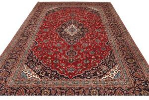 Tappeto Ardakan Medaglione Floreale Rosso Blu Scuro 253x360 Cm