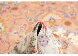 Tappeto Tabriz 70 Raj Medaglione Floreale Rosa Pesca Avorio 150x210 Cm