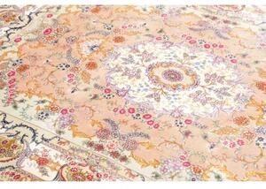 Tappeto Tabriz 70 Raj Medaglione Floreale Rosa Pesca Avorio 150x210 Cm