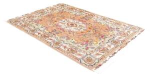 Tappeto Tabriz 70 Raj Medaglione Floreale Rosa Pesca Avorio 150x210 Cm
