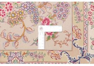 Tappeto Tabriz 70 Raj Medaglione Floreale Rosa Pesca Avorio 150x210 Cm