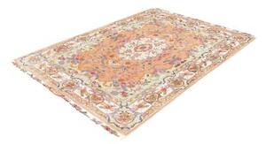 Tappeto Tabriz 70 Raj Medaglione Floreale Rosa Pesca Avorio 150x210 Cm
