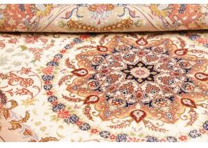 Tappeto Tabriz 50 Raj Medaglione Floreale Crema Rosso Corallo 148x202 Cm
