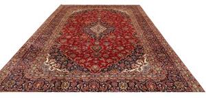 Tappeto Ardakan Medaglione Floreale Rosso Scuro Blu Notte 254x344 Cm