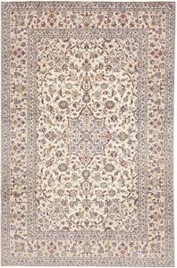 Tappeto Kashan Medaglione Floreale Avorio Blu Scuro 194x300 Cm