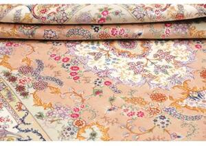 Tappeto Tabriz 70 Raj Medaglione Floreale Rosa Pesca Avorio 150x210 Cm