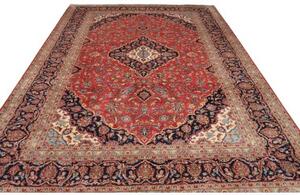 Tappeto Ardakan Medaglione Floreale Rosso Blu Scuro 250x365 Cm