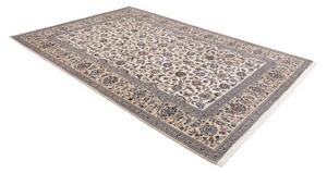 Tappeto Kashan Floreale Avorio Blu 203x297 Cm