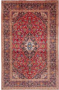 Tappeto Ardakan Medaglione Floreale Rosso Blu Scuro 197x305 Cm