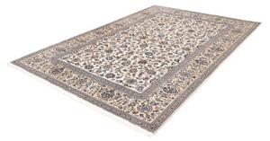 Tappeto Kashan Floreale Avorio Blu 203x297 Cm