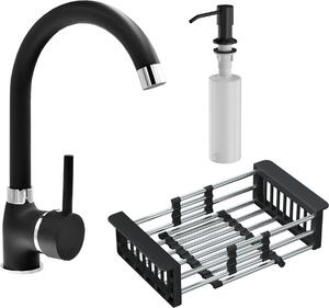 Granitan | OCIEKARKA - Rubinetto da cucina - Orientabile a 360° - Nero - Carica in Vetroceramica