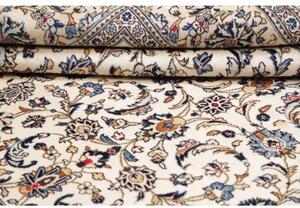 Tappeto Kashan Floreale Avorio Blu 203x297 Cm