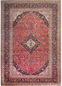 Tappeto Ardakan Medaglione Floreale Rosso Blu Scuro 250x365 Cm
