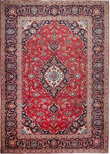 Tappeto Ardakan Medaglione Floreale Rosso Blu Scuro 246x345 Cm