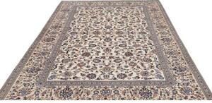 Tappeto Kashan Floreale Avorio Blu 203x297 Cm