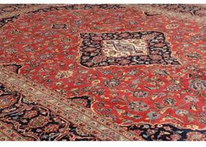 Tappeto Ardakan Medaglione Floreale Rosso Blu Scuro 250x365 Cm