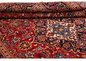 Tappeto Ardakan Medaglione Floreale Rosso Blu Scuro 197x305 Cm
