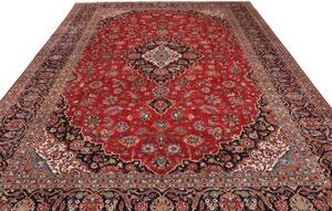 Tappeto Ardakan Medaglione Floreale Rosso Blu Scuro 297x427 Cm