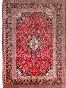 Tappeto Ardakan Medaglione Floreale Rosso Blu Scuro 248x350 Cm