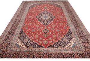 Tappeto Ardakan Medaglione Floreale Rosso Blu Scuro 244x360 Cm