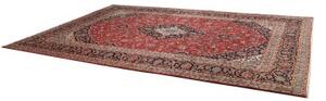 Tappeto Ardakan Medaglione Floreale Rosso Blu Scuro 293x405 Cm