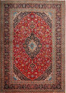 Tappeto Ardakan Medaglione Floreale Rosso Blu Scuro 250x357 Cm
