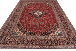 Tappeto Ardakan Medaglione Floreale Rosso Blu Scuro 247x354 Cm