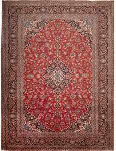 Tappeto Ardakan Medaglione Floreale Rosso Blu Scuro 292x390 Cm