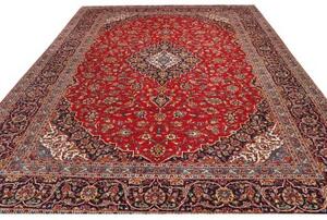 Tappeto Ardakan Medaglione Floreale Rosso Blu Scuro 297x402 Cm