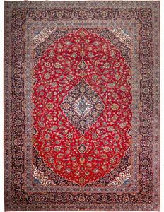 Tappeto Ardakan Medaglione Floreale Rosso Blu Scuro 297x402 Cm