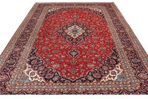 Tappeto Ardakan Medaglione Floreale Rosso Blu Scuro 248x347 Cm