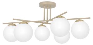 Lampada da soffitto con sfere in vetro opalino SAVIA, beige, 6xE14x15W, vetro, dimensioni: 30x71x45 cm, IP20, Kaja