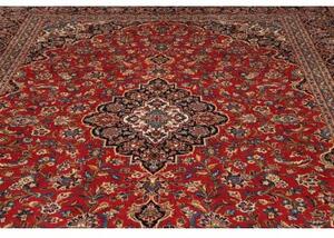 Tappeto Ardakan Medaglione Floreale Rosso Blu Scuro 292x390 Cm