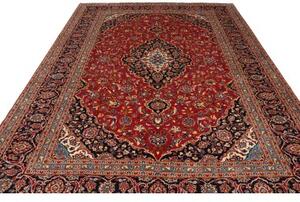 Tappeto Ardakan Medaglione Floreale Rosso Blu Scuro 250x357 Cm