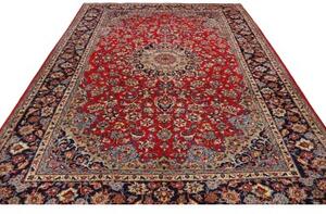 Tappeto Nadjafabad Medaglione Floreale Rosso Blu Scuro 250x373 Cm