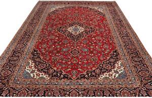 Tappeto Ardakan Medaglione Floreale Rosso Blu Scuro 244x365 Cm