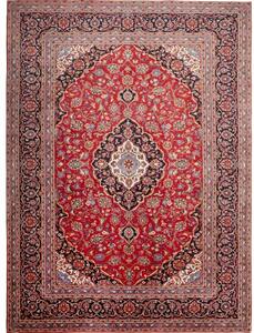 Tappeto Ardakan Medaglione Floreale Rosso Blu Scuro 250x342 Cm