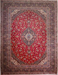 Tappeto Ardakan Medaglione Floreale Rosso Blu Scuro 293x385 Cm