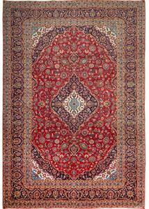 Tappeto Ardakan Medaglione Floreale Rosso Blu Scuro 250x370 Cm