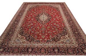 Tappeto Ardakan Medaglione Floreale Rosso Blu Scuro 243x355 Cm