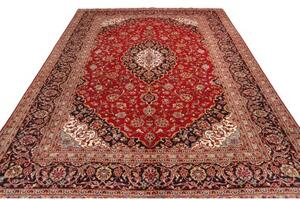 Tappeto Ardakan Medaglione Floreale Rosso Blu Scuro 245x355 Cm
