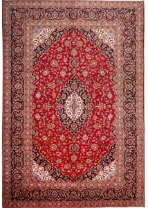 Tappeto Ardakan Medaglione Floreale Rosso Blu Scuro 245x355 Cm