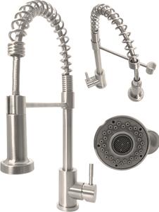 Granitan | SANTO - Miscelatore da cucina - Bocca flessibile - Orientabile a 360° - Cromo - Acciaio inossidabile