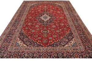 Tappeto Ardakan Medaglione Floreale Rosso Blu Scuro 245x358 Cm