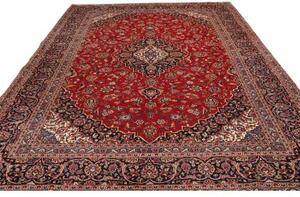 Tappeto Ardakan Medaglione Floreale Rosso Blu Scuro 293x385 Cm