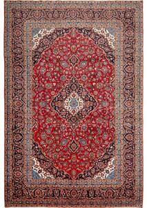 Tappeto Ardakan Medaglione Floreale Rosso Blu Scuro 244x365 Cm