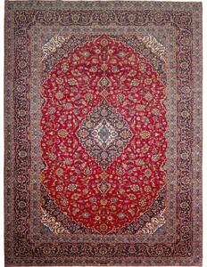 Tappeto Ardakan Medaglione Floreale Rosso Blu Scuro 305x405 Cm