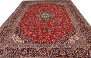 Tappeto Ardakan Medaglione Floreale Rosso Blu Scuro 300x400 Cm