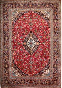 Tappeto Ardakan Medaglione Floreale Rosso Blu Scuro 300x423 Cm